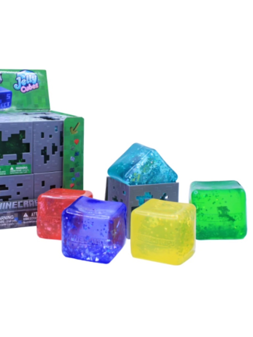 Minecraft Jelly Cubes Set of 5 Collectible Squish Toys NEW
